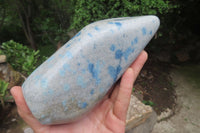 Polished Blue Spinel Spotted Quartz Standing Free Form x 1 From Madagascar