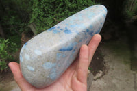 Polished Blue Spinel Spotted Quartz Standing Free Form x 1 From Madagascar