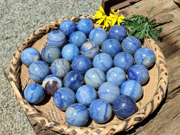 Polished Blue Marble Sphere-Balls - Sold Per Item - From China