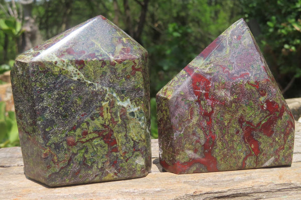 Polished Dragons Blood Stone Points x 2 From Tshipise, South Africa