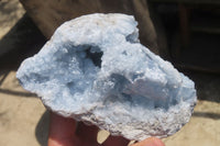 Natural Celestite Geode Specimens x 2 From Sakoany, Madagascar