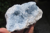 Natural Celestite Geode Specimens x 2 From Sakoany, Madagascar