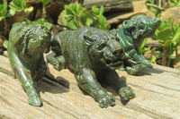 Hand Made Green Verdite Carvings x 3 From Zimbabwe