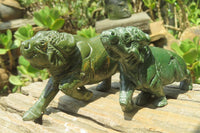 Hand Made Green Verdite Carvings x 3 From Zimbabwe