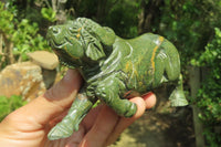 Hand Made Green Verdite Carvings x 3 From Zimbabwe