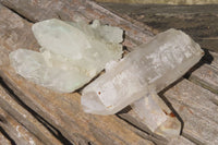 Natural Clear Quartz Crystal Specimens x 6 From Madagascar