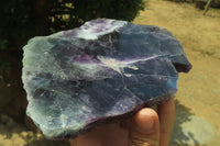 Polished Watermelon Fluorite Slices x 3 From Namibia