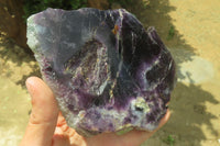 Polished Watermelon Fluorite Slices x 3 From Namibia