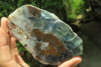 Polished Watermelon Fluorite Slices x 3 From Namibia