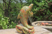 Hand Made Unakite Dolphin Carving x 1 From China