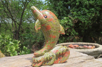 Hand Made Unakite Dolphin Carving x 1 From China