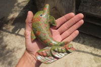 Hand Made Unakite Dolphin Carving x 1 From China