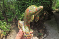 Hand Made Unakite Dolphin Carving x 1 From China