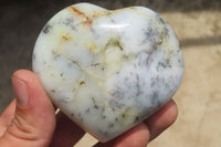 Polished Dendritic Opal Gemstone Hearts x 12 From Moralambo, Madagascar