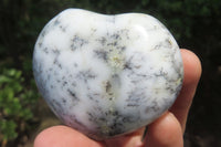 Polished Dendritic Opal Gemstone Hearts x 12 From Moralambo, Madagascar