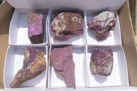 Natural Metallic Purpurite Cobbed Specimens x 6 From Erongo, Namibia