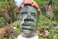 Hand Made Traditional African Bust Sculpture x 1 From Zimbabwe