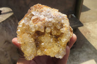 Natural Limonite Quartz Geode Specimens x 6 From Zambia