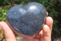 Polished Lazulite Gemstone Hearts x 4 From Madagascar