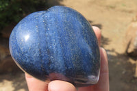 Polished Lazulite Gemstone Hearts x 4 From Madagascar