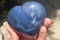 Polished Lazulite Gemstone Hearts x 4 From Madagascar