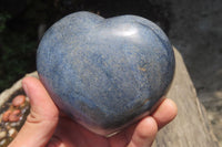 Polished Lazulite Gemstone Hearts x 4 From Madagascar