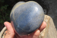 Polished Lazulite Gemstone Hearts x 4 From Madagascar