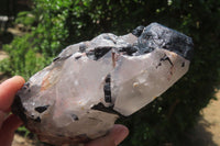 Natural Black Tourmaline & Quartz Specimens x 4 From Zimbabwe