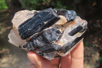 Natural Black Tourmaline & Quartz Specimens x 4 From Zimbabwe