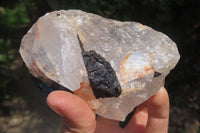 Natural Black Tourmaline & Quartz Specimens x 4 From Zimbabwe