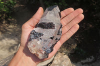 Natural Black Tourmaline & Quartz Specimens x 4 From Zimbabwe