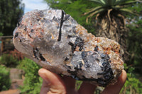 Natural Black Tourmaline & Quartz Specimens x 4 From Zimbabwe