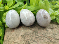 Polished Mini White Ocean Jasper Eggs x 15 From Madagascar