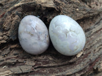 Polished Mini White Ocean Jasper Eggs x 15 From Madagascar