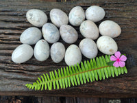 Polished Mini White Ocean Jasper Eggs x 15 From Madagascar