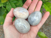 Polished Mini White Ocean Jasper Eggs x 15 From Madagascar