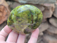 Polished Green Opal Standing Free Forms x 6 From Antsirabe, Madagascar