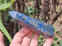 Polished Blue Spotted Spinel Quartz Points x 4 From Madagascar