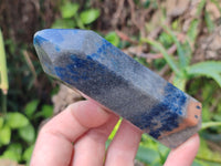 Polished Blue Spotted Spinel Quartz Points x 4 From Madagascar