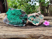 Natural Ball Malachite On Quartz Matrix Specimens x 2 From Kambove, Congo