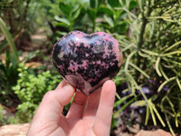 Polished Rhodonite Hearts x 4 From Ambindavato, Madagascar