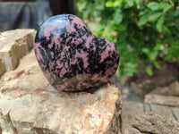 Polished Rhodonite Hearts x 4 From Ambindavato, Madagascar