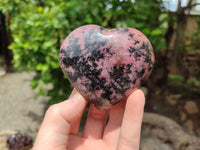 Polished Rhodonite Hearts x 4 From Ambindavato, Madagascar