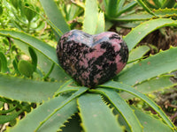 Polished Rhodonite Hearts x 4 From Ambindavato, Madagascar