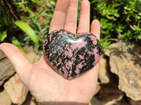 Polished Rhodonite Hearts x 4 From Ambindavato, Madagascar