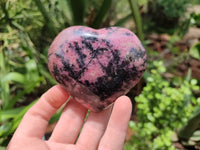 Polished Rhodonite Hearts x 4 From Ambindavato, Madagascar