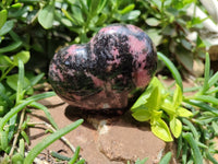 Polished Rhodonite Hearts x 4 From Ambindavato, Madagascar