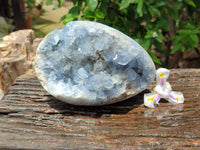 Polished Celestite Geode Eggs x 1 From Sakoany, Madagascar