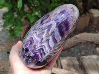 Polished XL Chevron Amethyst Standing Free Form x 1 from Zambia