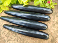 Polished Black Basalt Massage Wands x 6 From Antsirabe, Madagascar